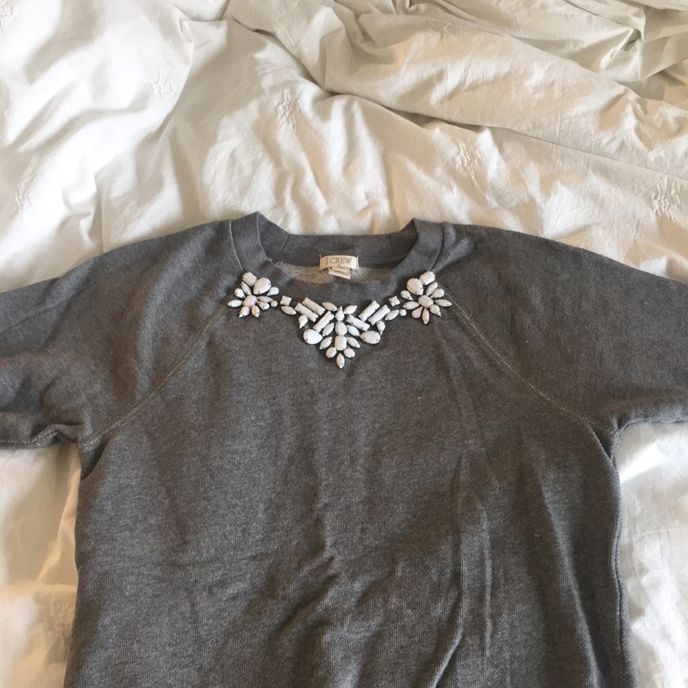 J. Crew Embellished Neck Sweater, Size XS